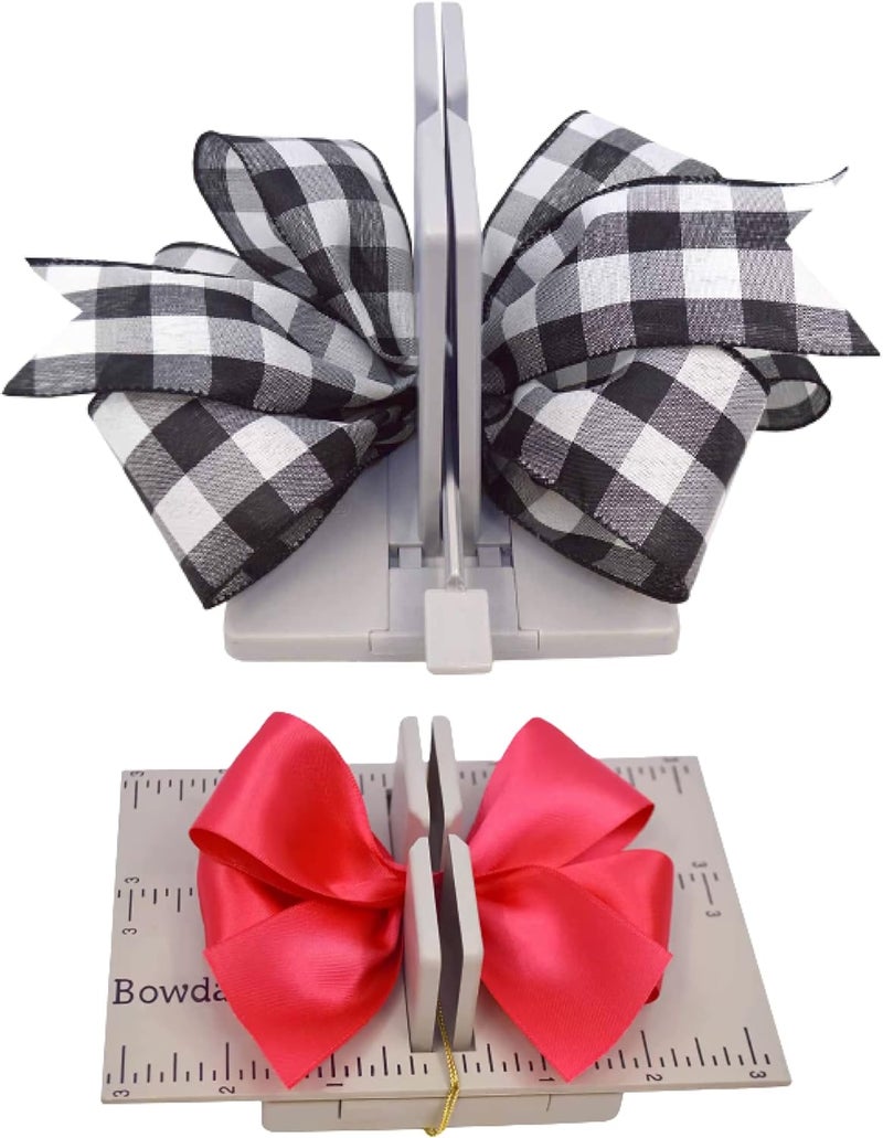 Bowdabra Combo Pack Bow Maker for Ribbon for Wreaths (Set of 4 Tools), Art Supplies Craft Kit Set, Bows for Crafts Wedding Decor, Arts and Crafts for Adults - Wreath Making Supplies Kit, Gray - Image 2